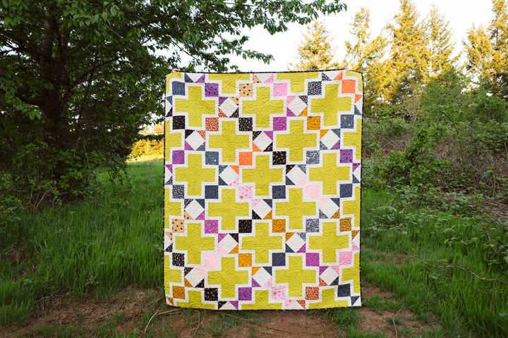 The Tabitha Quilt Pattern in Tiny Frights by Ruby Star Society is layer cake, fat eighth, or fat quarter friendly and is perfect for a halloween, Christmas, or vintage quilt