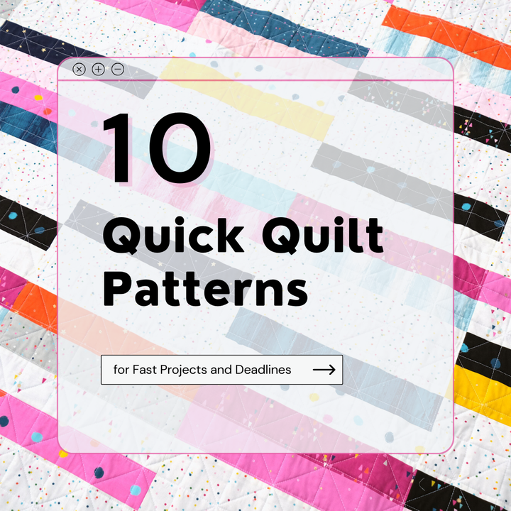 Collection of completed lap-size quilts from various quick quilt patterns