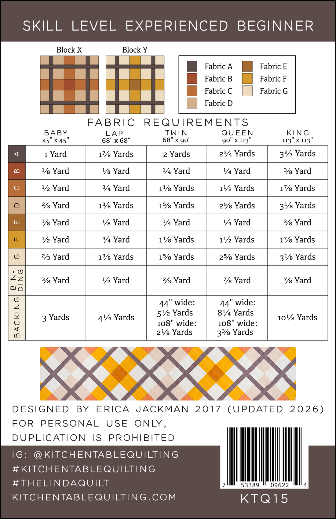 The Linda Quilt PDF Pattern