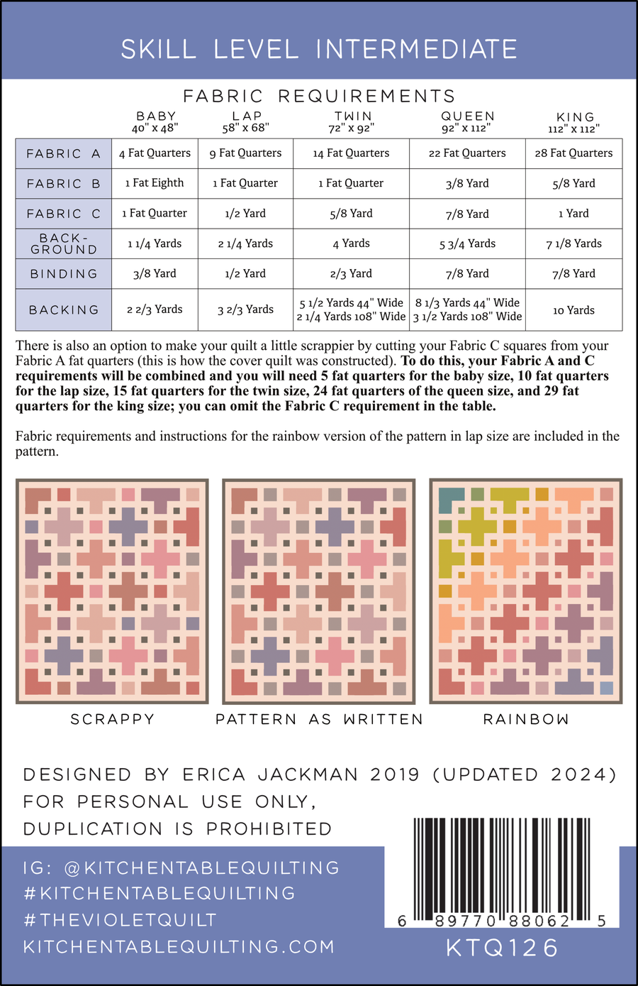 The Violet Quilt PDF Pattern